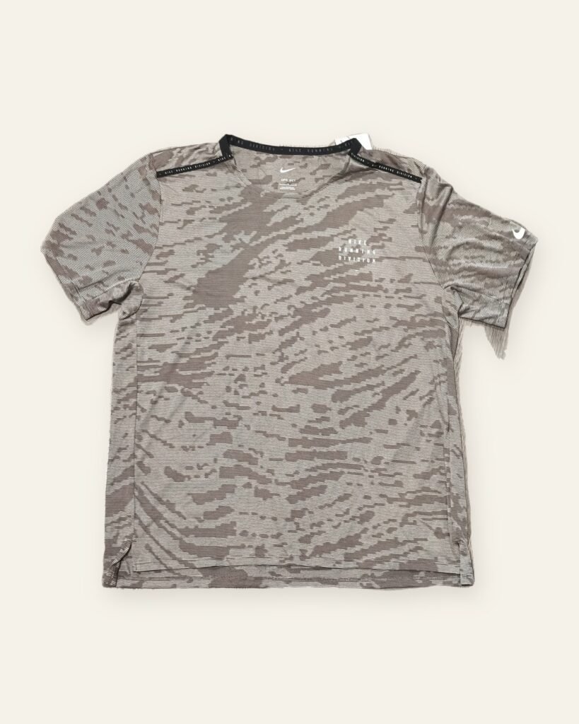 Nike Dri-FIT Run Division Short-Sleeve Running Top, Grey Print – front view