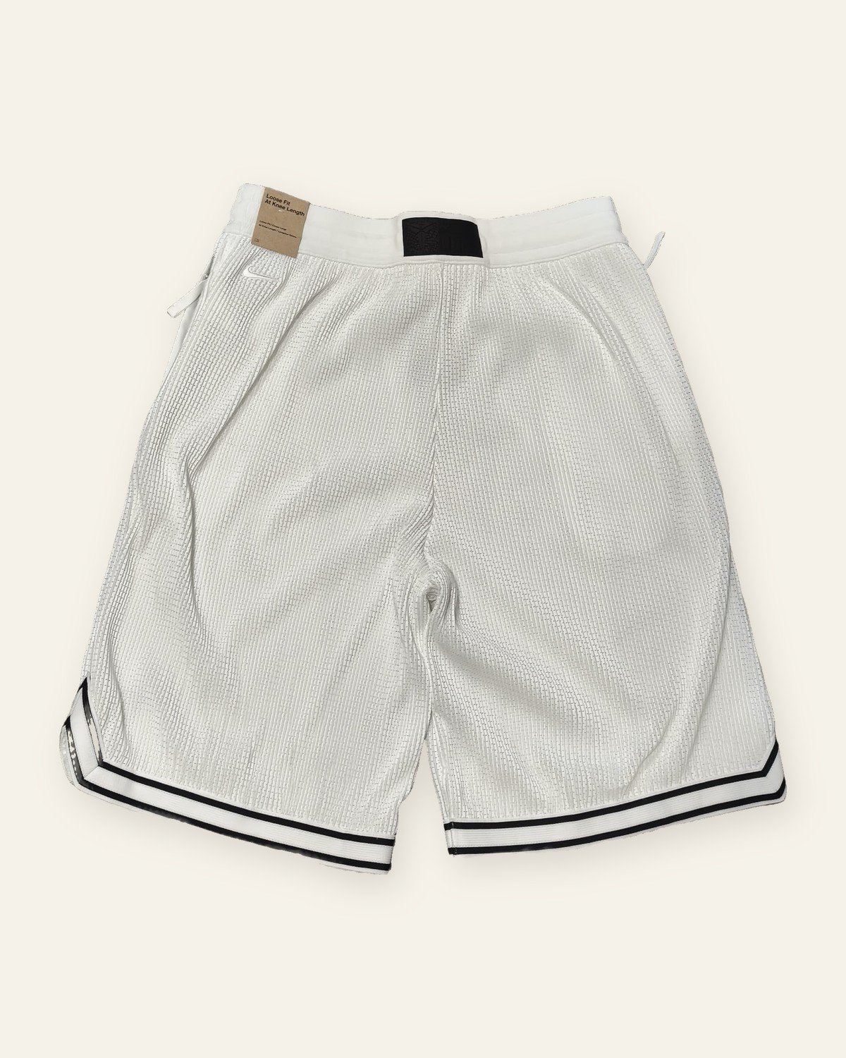 Nike Kobe Pleated Basketball Shorts, White/Black – back view
